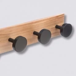Five Simply Smart Portemanteaux Et Patères Portemanteau Mural 4 Accroches Bois Et Noir - 40x6.5x8cm -Meubles de cuisine Soldes portemanteau mural 4 accroches bois et noir 40x6 5x8cm 2
