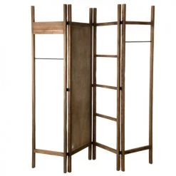 MACABANE Portemanteaux Et Patères Portemanteau Pliable 4 Ventaux En Teck Recyclé -Meubles de cuisine Soldes portemanteau pliable 4 ventaux en teck recycle 2