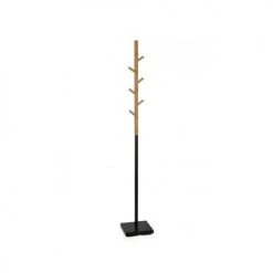 Wadiga Portemanteaux Et Patères Portemanteaux Sur Pied En Métal Noir Et Bambou