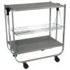 Wadiga Îlots Et Dessertes Table Roulante Pliable En Métal Gris - 68x40x70cm