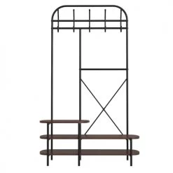 Nordlys Portemanteaux Et Patères Vestiaire D'entrée Style Industriel Avec Plateaux En Bois Marron